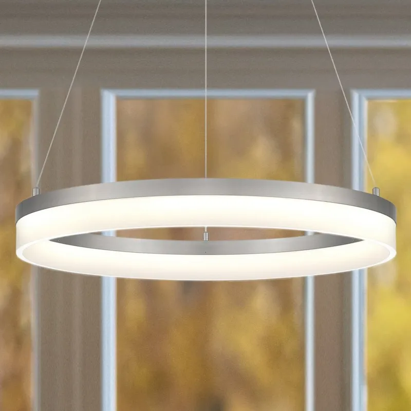 UQL4652 Casual Indoor Pendant, 2.75''H x 23.50''W x 23.50''D, Brushed Nickel Finish, Woodley Collection — Urban Ambiance LED Landscape Lights 8.0W 3000K