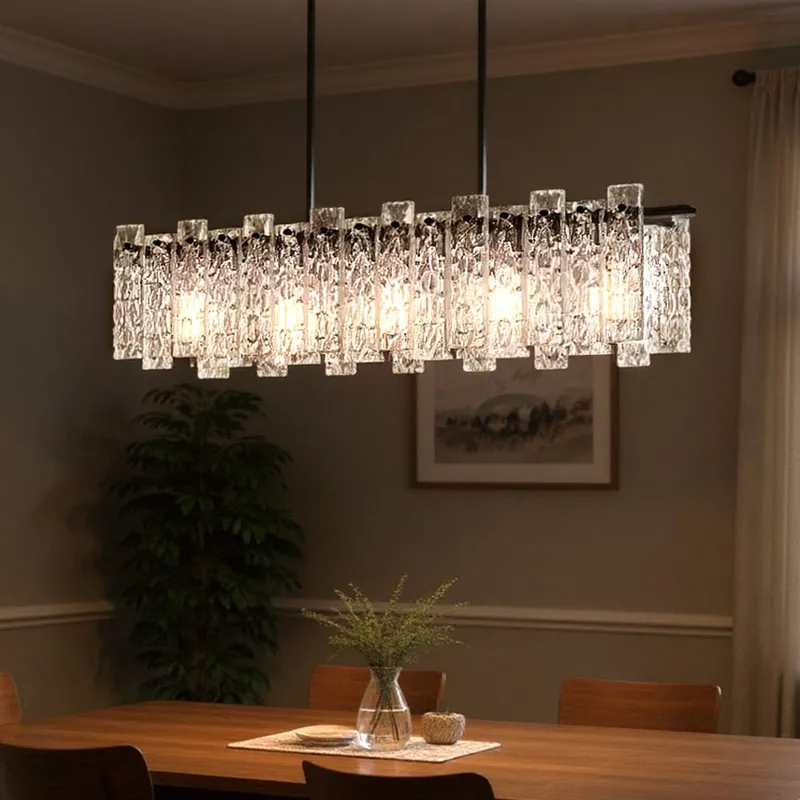 UQL4630 Glam Indoor Chandelier, 10.00''H x 39.50''W x 5.50''D, Matte Black Finish, Rockingham Collection — Urban Ambiance LED Linear Lights 100.0W 3000K