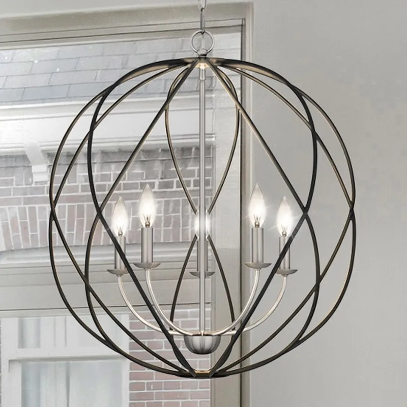 UQL4591 Traditional Indoor Chandelier or Pendant, 25.50''H x 24.00''W x 24.00''D, Antique Nickel Finish, Columbia Collection — Urban Ambiance LED Landscape Lights 60.0W 3000K