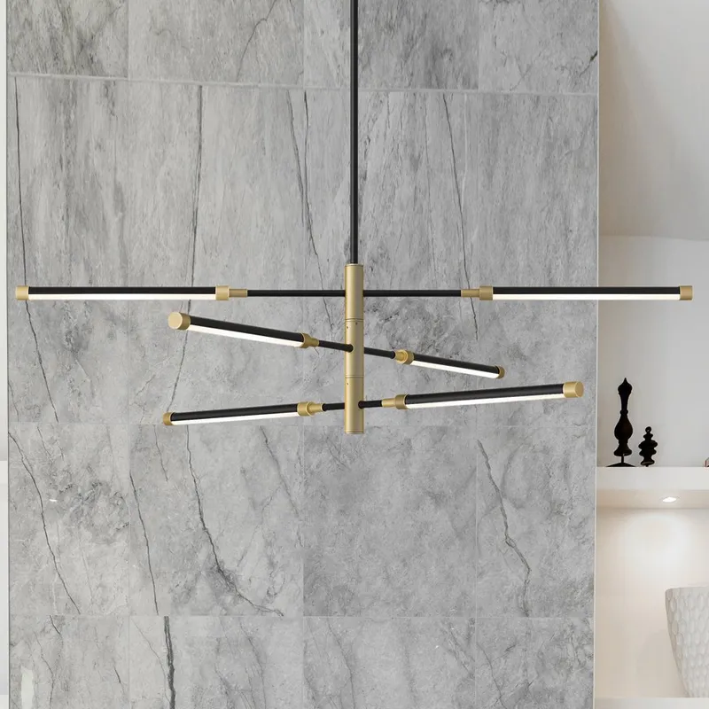 UQL4500 Modern Indoor Chandelier, 10.00''H x 39.75''W x 36.00''D, Matte Black Finish, Albury Collection — Urban Ambiance LED Landscape Lights 8.0W 3000K
