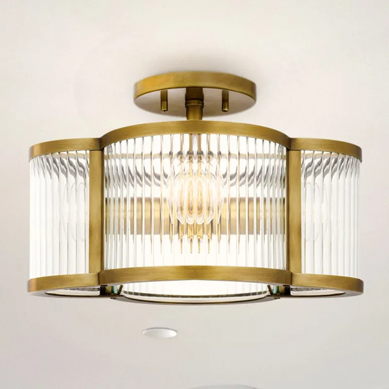UQL4480 Art Deco Indoor Ceiling Light, 8.25''H x 15.00''W x 15.00''D, Weathered Brass Finish, Royston Collection — Urban Ambiance LED Post Top Lights 100.0W 3000K