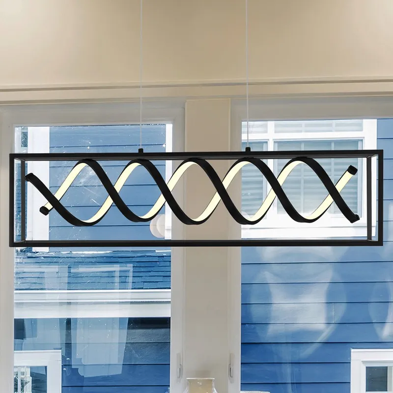 UQL4450 Minimalist Indoor Chandelier, 8.25''H x 32.00''W x 7.75''D, Matte Black Finish, Casper Collection — Urban Ambiance LED Landscape Lights 8.0W 3000K