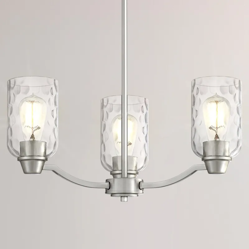 UQL4423 Contemporary Indoor Chandelier, 20.25''H x 20.00''W x 20.00''D, Brushed Nickel Finish, Ravensburg Collection — Urban Ambiance LED Landscape Lights 100.0W 3000K