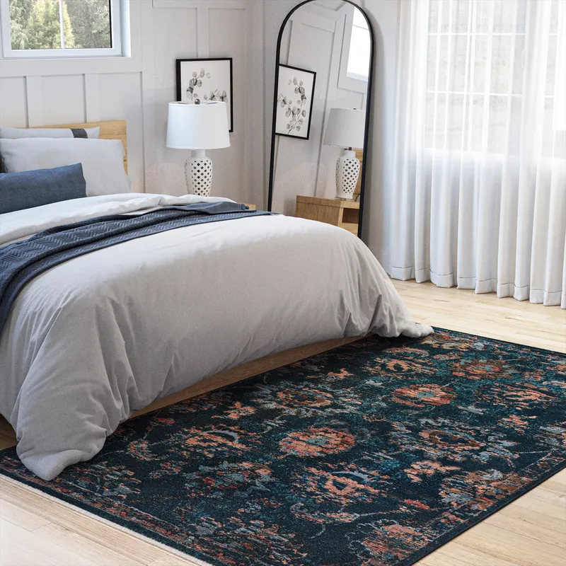 UJR0290 Luxury Power-Loomed Synthetic Plush-Pile Rug — Urban Ambiance LED Area Lights  