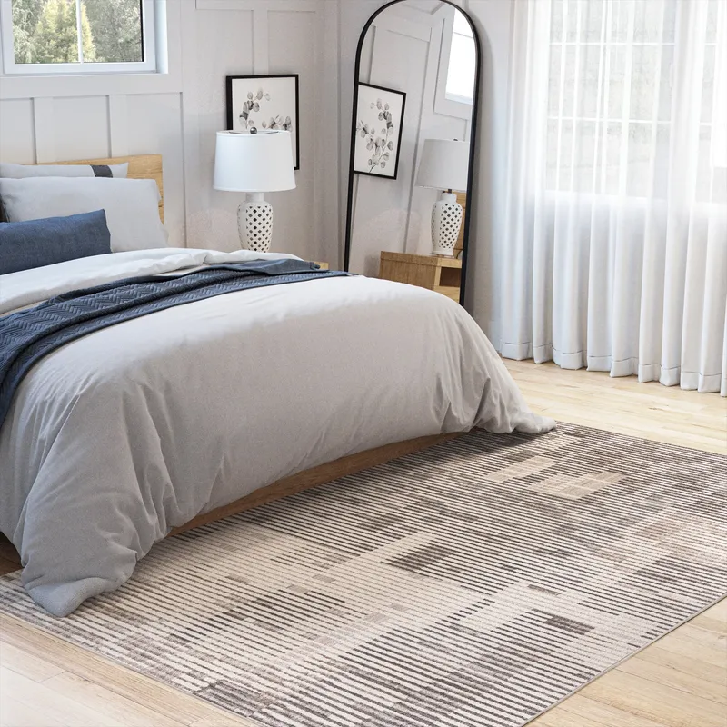 UJR0250 Luxury Power-Loomed Synthetic Medium-Pile Rug — Urban Ambiance LED Linear Lights  