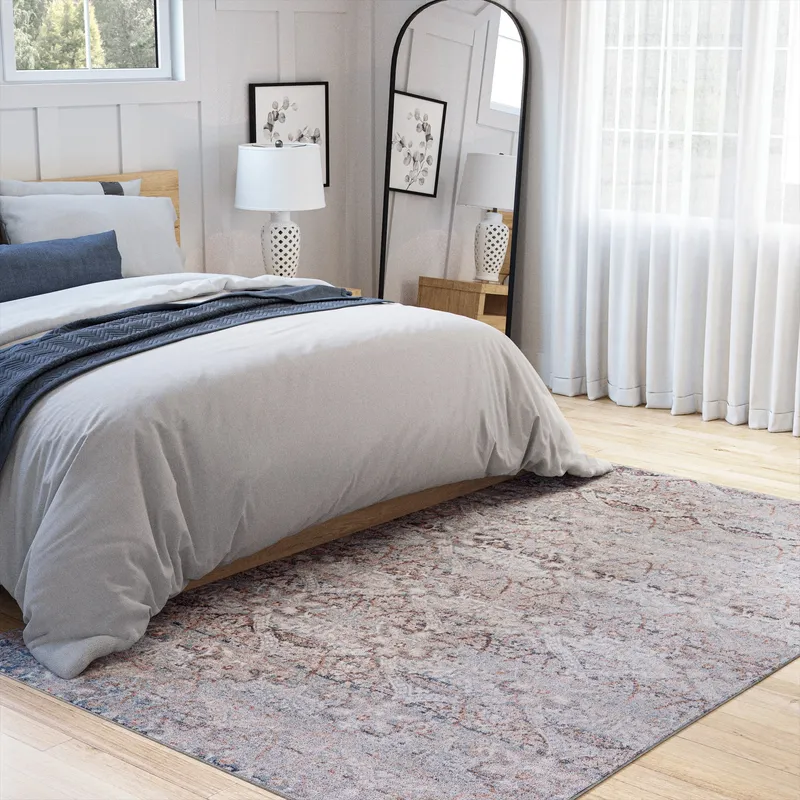 UJR0190 Luxury Power-Loomed Synthetic Low-Pile Rug — Urban Ambiance LED Area Lights  