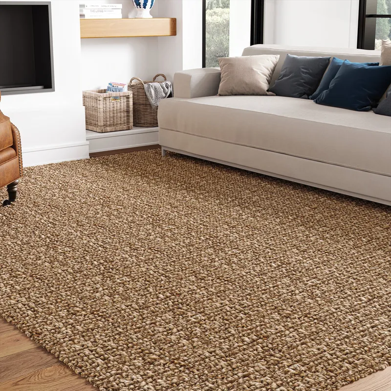 UJR0160 Luxury Hand-Woven Natural High-Pile Rug — Urban Ambiance LED Area Lights  