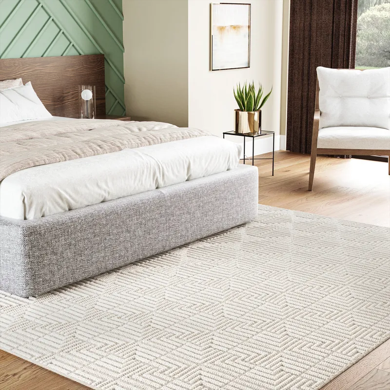 UER0170 Luxury Hand-Loomed Natural Medium-Pile Rug — Urban Ambiance LED Area Lights  