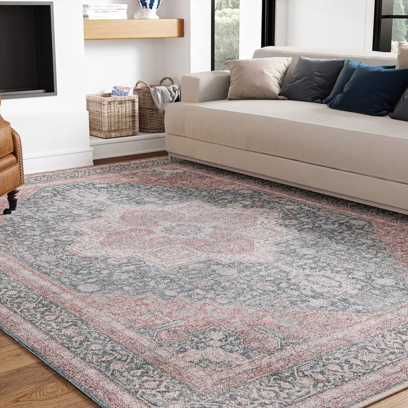 UER0151 Luxury Power-Loomed Synthetic Medium-Pile Rug — Urban Ambiance LED Area Lights  