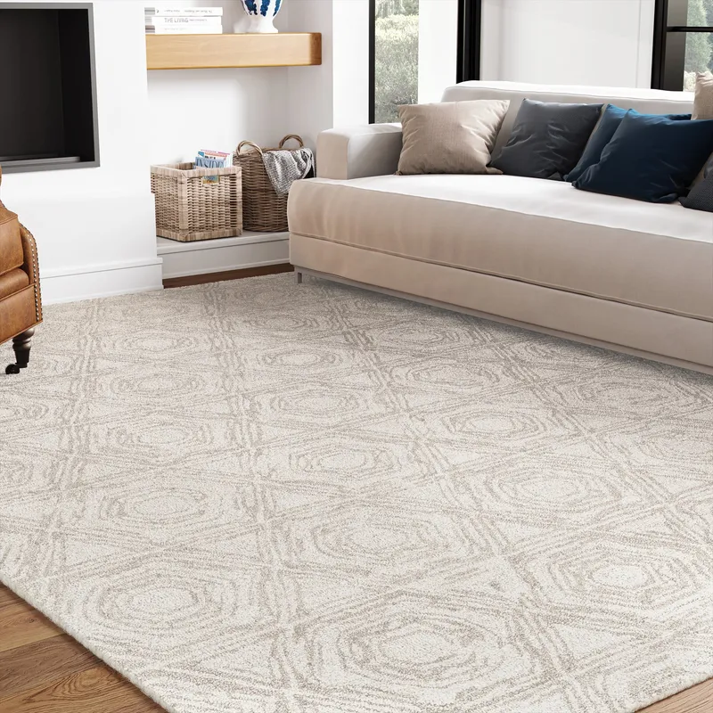 UER0111 Luxury Hand-Tufted Natural Medium-Pile Rug — Urban Ambiance LED Area Lights  