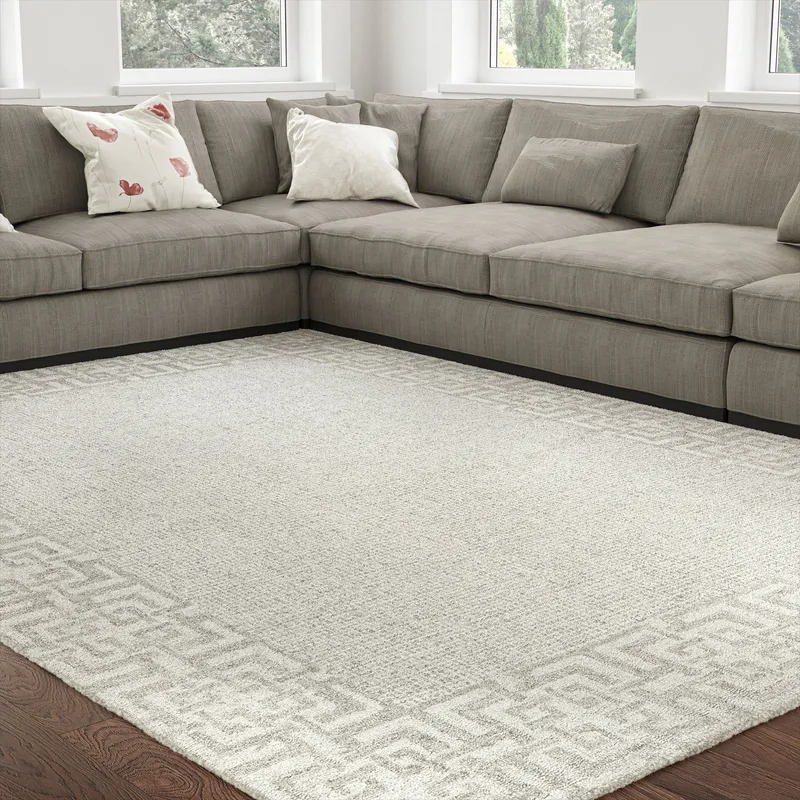 UER0110 Luxury Hand-Tufted Natural Medium-Pile Rug — Urban Ambiance LED Area Lights  