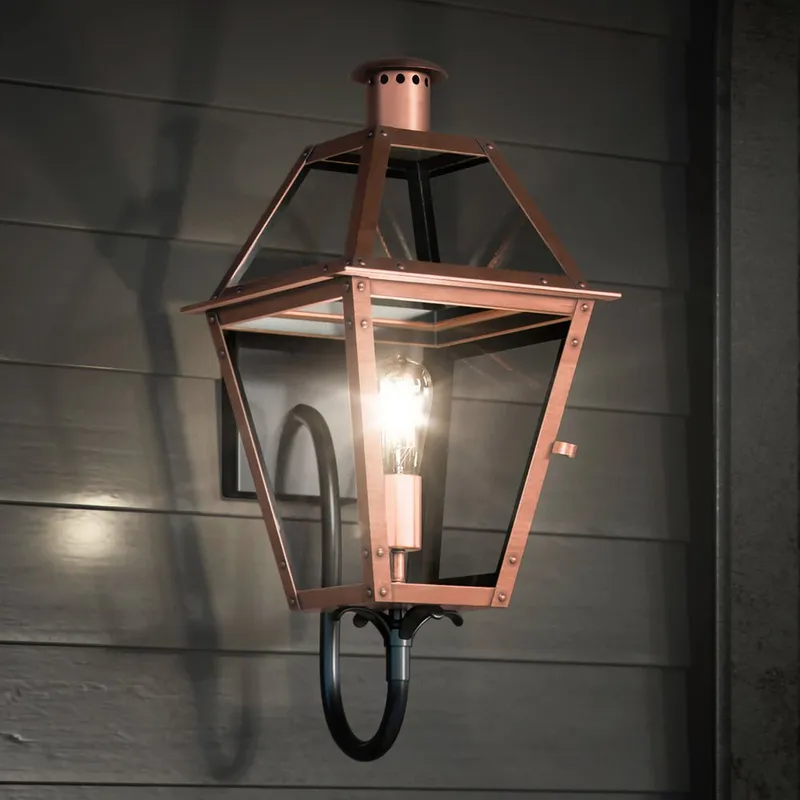 UQL1371 Rustic Outdoor Wall Sconce, 21''H x 10''W, Rustic Copper Finish, Paris Collection — Urban Ambiance LED Wall Lights 100.0W 3000K