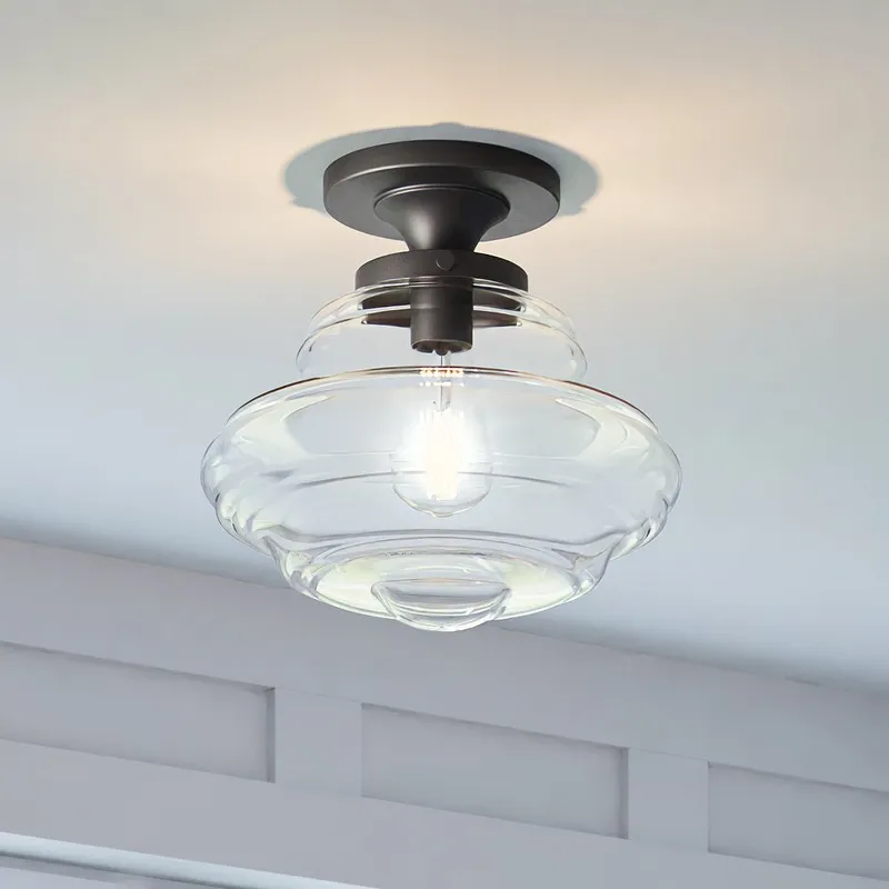 ULB2300 Modern Farmhouse Ceiling Light, 12''H x 12''W, Dark Bronze Finish, Onchan Collection — Urban Ambiance LED Post Top Lights 60.0W 3000K