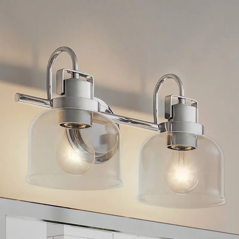 ULB2031 Modern Farmhouse Bath Light, 9''H x 15''W, Brushed Nickel Finish, Gildova Collection — Urban Ambiance LED Linear Lights 60.0W 3000K