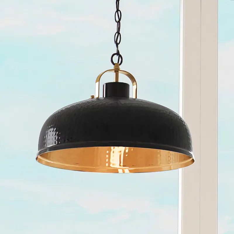 ULB2010 Rustic Pendant, 11''H x 16''W, Matte Black Finish, Caria Collection — Urban Ambiance LED Landscape Lights 60.0W 3000K
