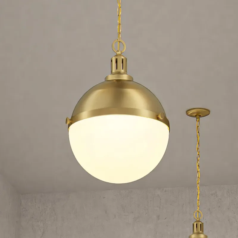 ULB2003 Modern Farmhouse Pendant, 17''H x 12''W, Brushed Gold Finish, Apulon Collection — Urban Ambiance LED Landscape Lights 40.0W 3000K