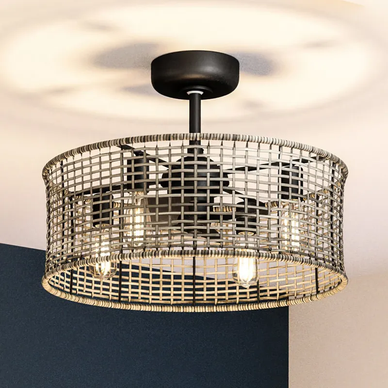 UHP9380 Bohemian Ceiling Fan 17.875''H x 25.25''W, Midnight Black Finish, Devonport Collection — Urban Ambiance LED Post Top Lights 5.5W 3000K