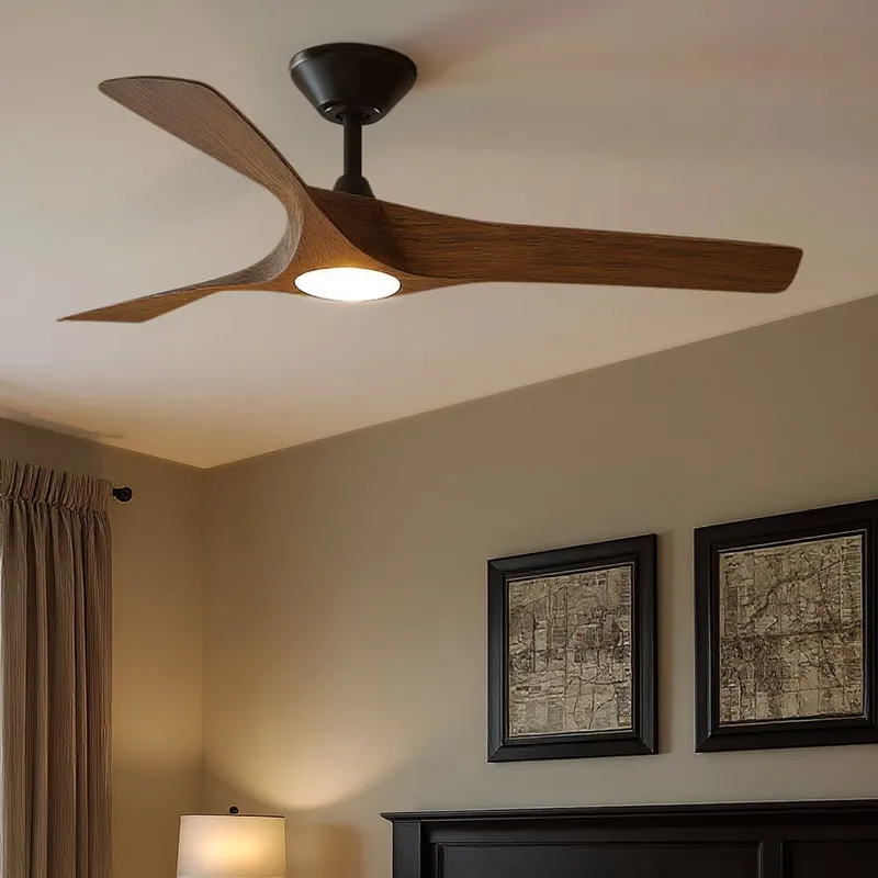 UHP9362 Transitional Ceiling Fan 13.5''H x 52''W, Koa Woodgrain Finish, Geraldton Collection — Urban Ambiance LED Post Top Lights 18.0W 3000K