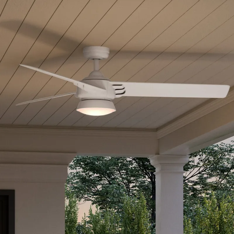 UHP9350 Contemporary Ceiling Fan 13.505''H x 52''W, Matte White Finish, Tamworth Collection — Urban Ambiance LED Post Top Lights 18.0W 3000K