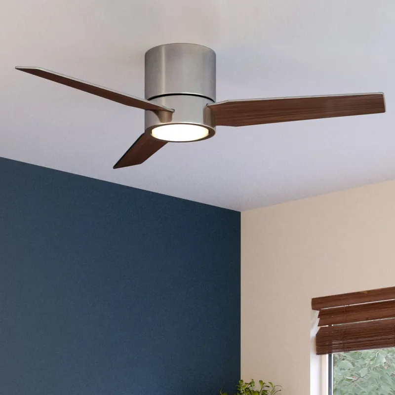 UHP9290 Mid-Century Modern Ceiling Fan 9.75''H x 44''W, Brushed Nickel Finish, Camden Collection — Urban Ambiance LED Post Top Lights 18.0W 3000K