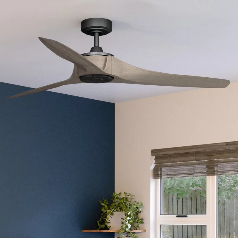 UHP9281 Modern Ceiling Fan 11.25''H x 60''W, Aged Nickel Finish, Townsville Collection — Urban Ambiance LED Post Top Lights  3000K