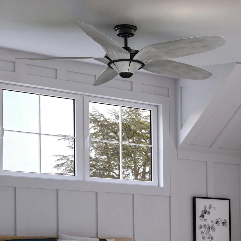 UHP9262 Urban Loft Ceiling Fan 14.25''H x 60''W, Midnight Black Finish, Brisbane Collection — Urban Ambiance LED Post Top Lights  3000K
