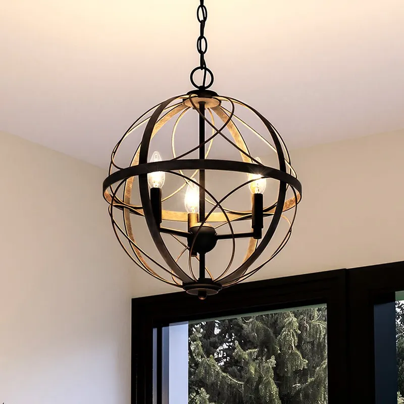 UHP4400 Farmhouse Chandelier 19.75''H x 16''W, Olde Bronze Finish, Omaha Collection — Urban Ambiance LED Landscape Lights 60.0W 3000K