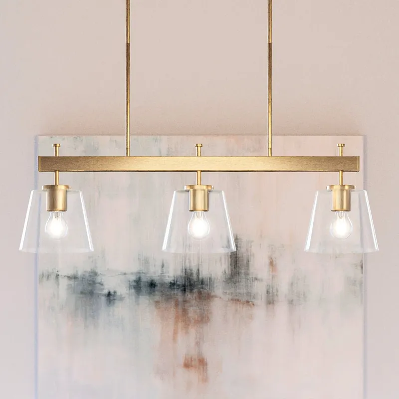 UHP4381 Traditional Chandelier 11.875''H x 40''W, Olde Brass Finish, Atlanta Collection — Urban Ambiance LED Linear Lights 60.0W 3000K