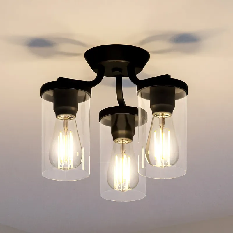 UHP4367 Contemporary Ceiling Light 10.5''H x 13''W, Midnight Black Finish, Mesa Collection — Urban Ambiance LED Post Top Lights 60.0W 3000K