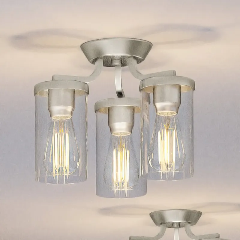 UHP4366 Contemporary Ceiling Light 10.5''H x 13''W, Brushed Nickel Finish, Mesa Collection — Urban Ambiance LED Post Top Lights 60.0W 3000K