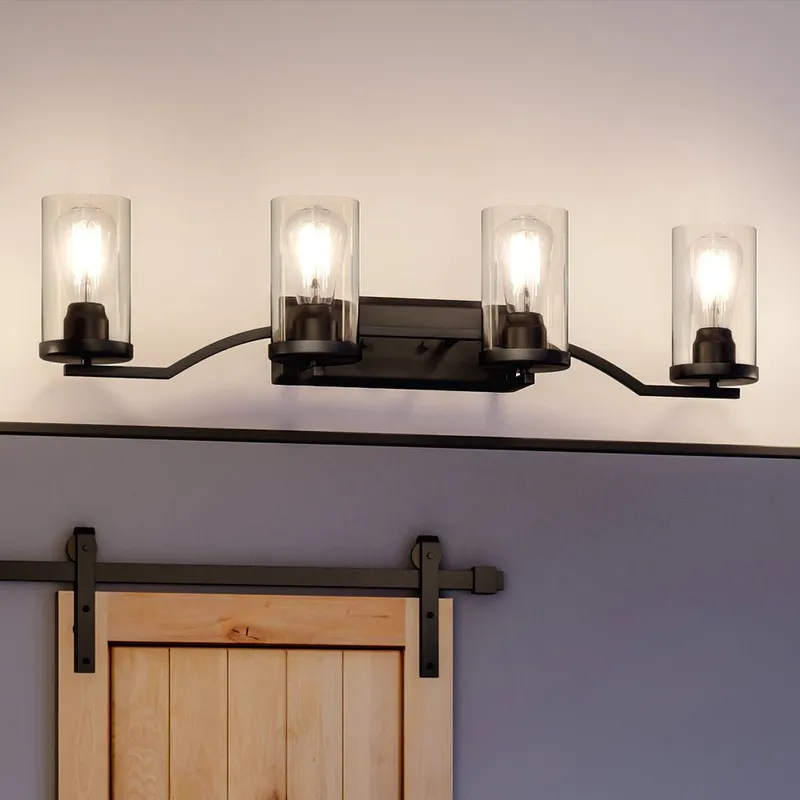UHP4365 Contemporary Bath Light 8''H x 34''W, Midnight Black Finish, Mesa Collection — Urban Ambiance LED Linear Lights 60.0W 3000K