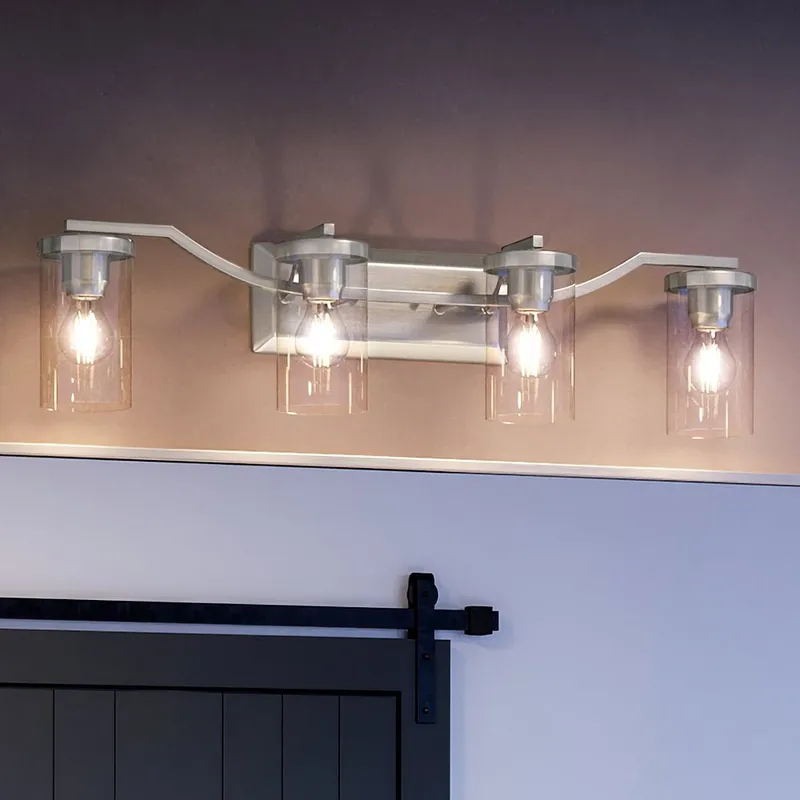 UHP4364 Contemporary Bath Light 8''H x 34''W, Brushed Nickel Finish, Mesa Collection — Urban Ambiance LED Linear Lights 60.0W 3000K