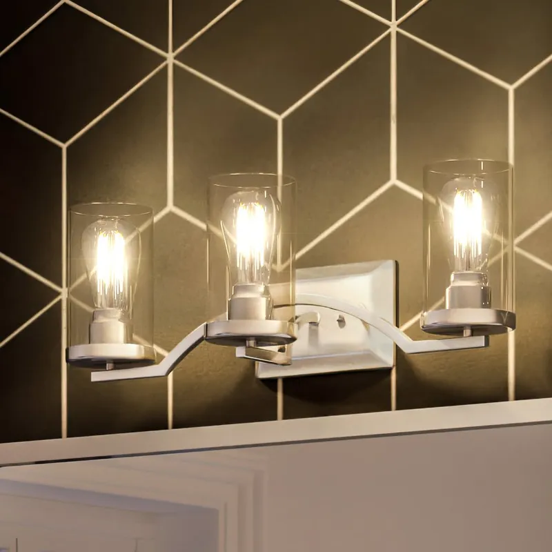UHP4362 Contemporary Bath Light 8''H x 24''W, Brushed Nickel Finish, Mesa Collection — Urban Ambiance LED Linear Lights 60.0W 3000K