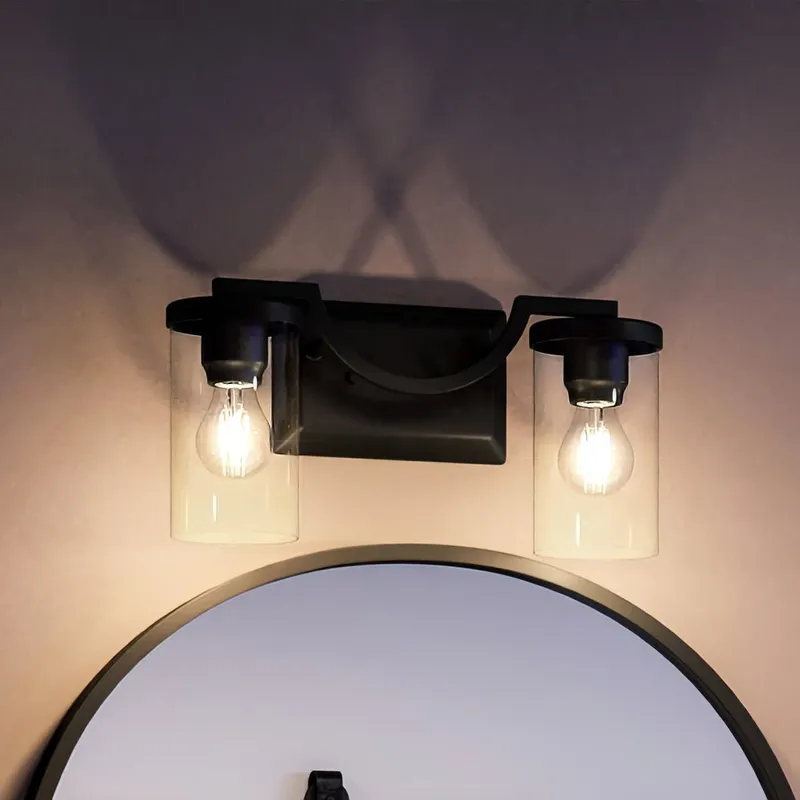 UHP4361 Contemporary Bath Light 8''H x 16''W, Midnight Black Finish, Mesa Collection — Urban Ambiance LED Linear Lights 60.0W 3000K