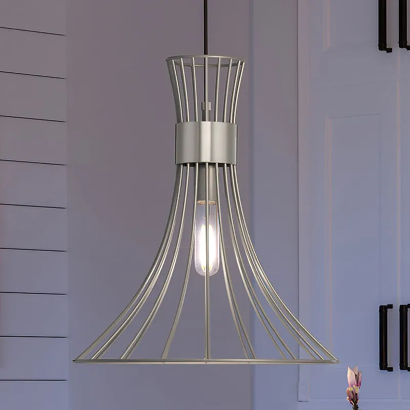 UHP4351 Mid-Century Modern Pendant 16''H x 18''W, Burnished Nickel Finish, Tucson Collection — Urban Ambiance LED Landscape Lights 60.0W 3000K