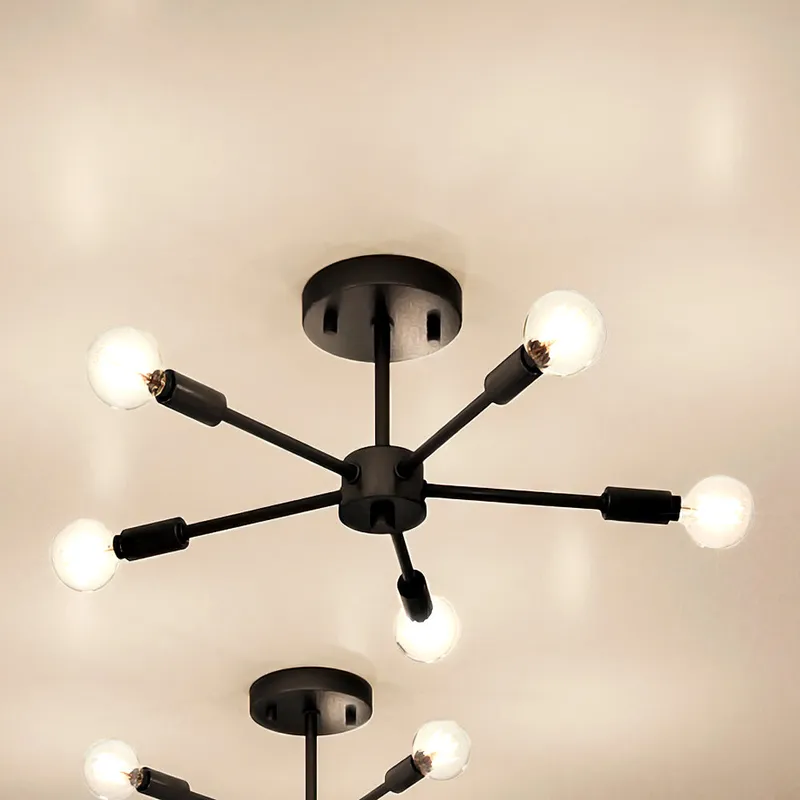 UHP4348 Mid-Century Modern Ceiling Light 5.625''H x 16''W, Midnight Black Finish, Albuquerque Collection — Urban Ambiance LED Post Top Lights 60.0W 3000K