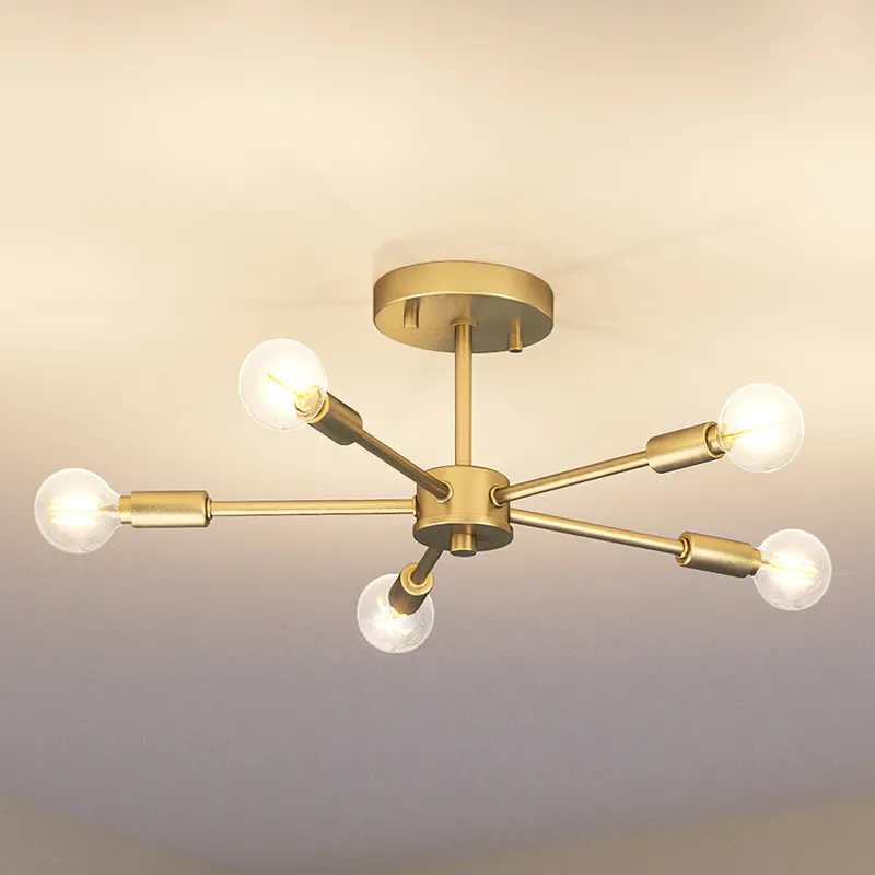 UHP4347 Mid-Century Modern Ceiling Light 5.625''H x 16''W, Brushed Bronze Finish, Albuquerque Collection — Urban Ambiance LED Post Top Lights 60.0W 3000K