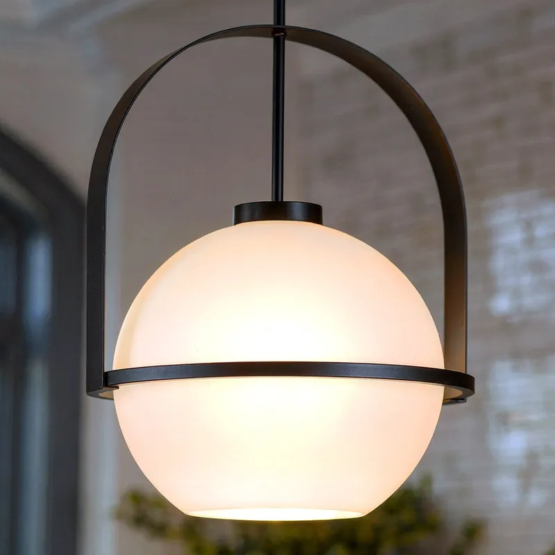 UHP4345 Mid-Century Modern Pendant 21.625''H x 16.125''W, Midnight Black Finish, Albuquerque Collection — Urban Ambiance LED Landscape Lights 100.0W 3000K