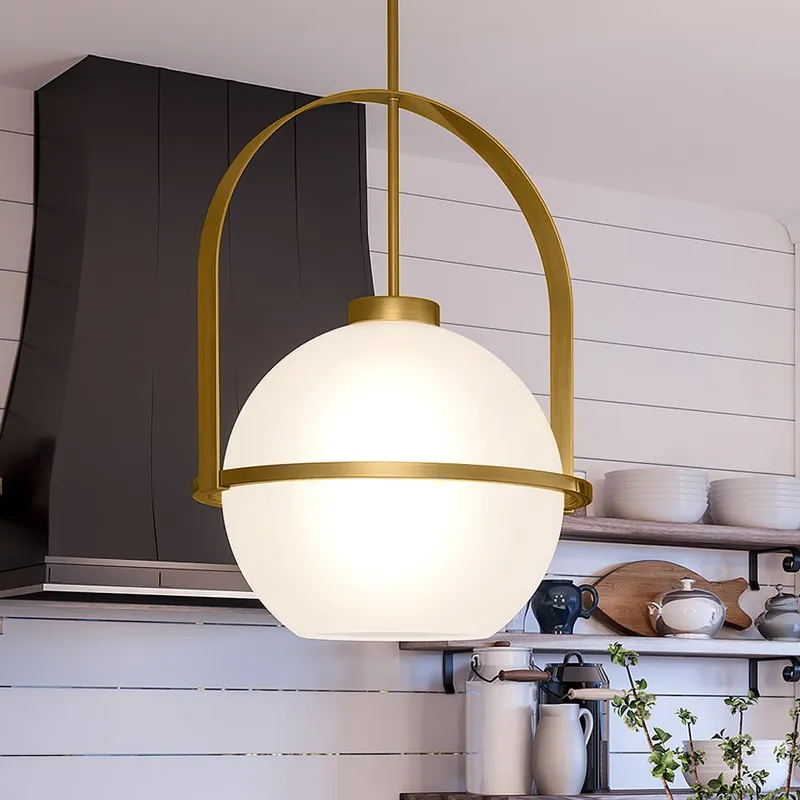 UHP4343 Mid-Century Modern Pendant 21.625''H x 16.125''W, Brushed Bronze Finish, Albuquerque Collection — Urban Ambiance LED Landscape Lights 100.0W 3000K