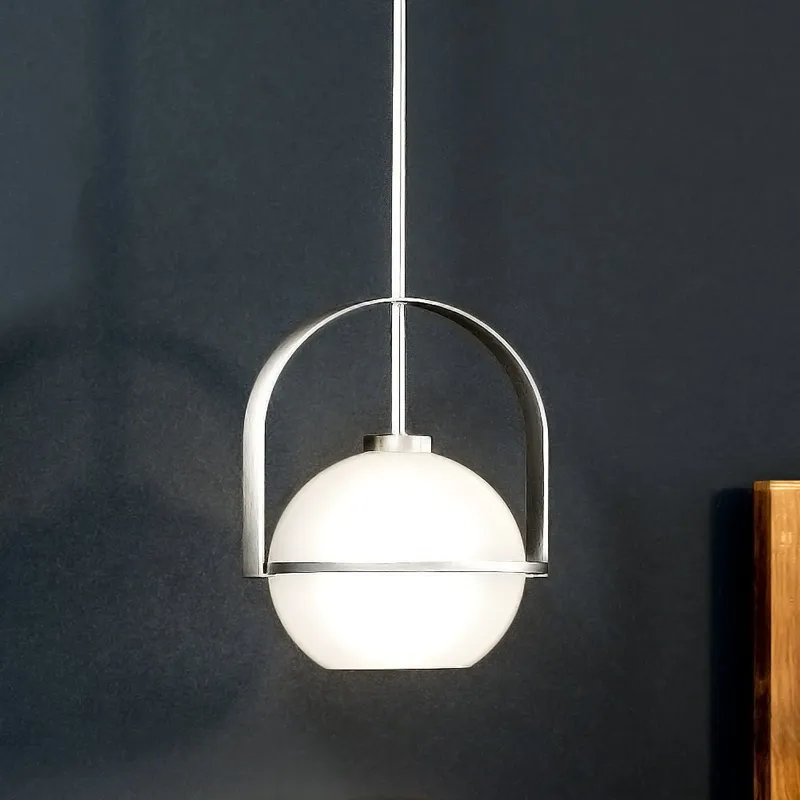 UHP4340 Mid-Century Modern Pendant 12.375''H x 9.375''W, Brushed Nickel Finish, Albuquerque Collection — Urban Ambiance LED Landscape Lights 100.0W 3000K
