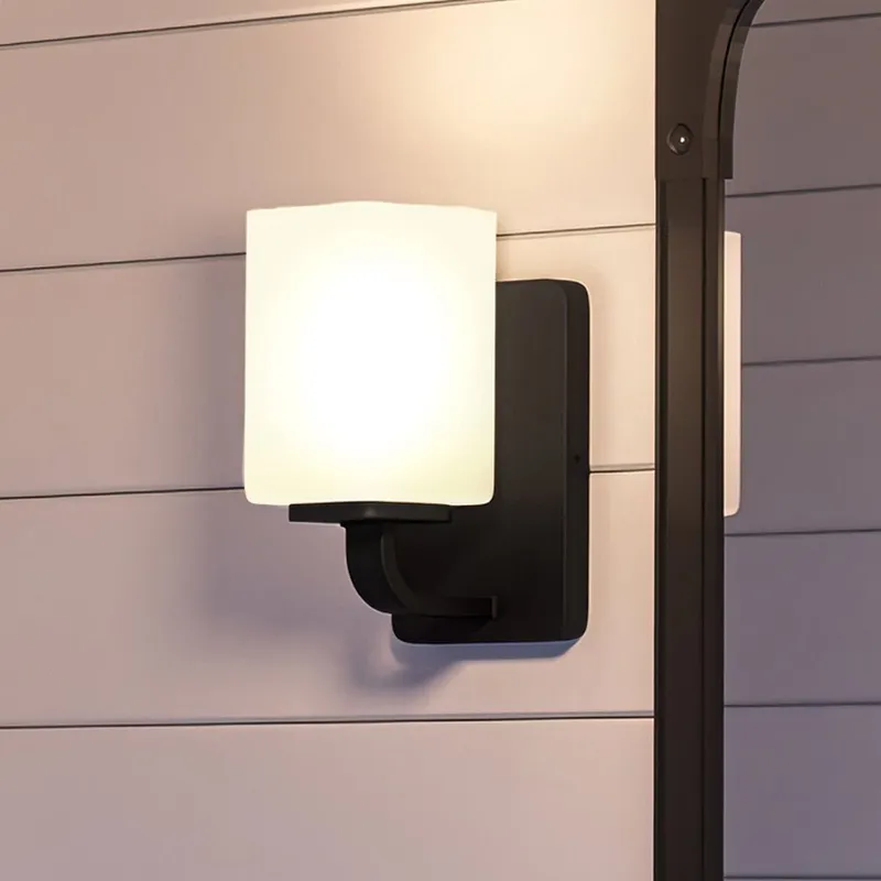UHP4328 Contemporary Wall Sconce 8.5''H x 4.75''W, Midnight Black Finish, Louisville Collection — Urban Ambiance LED Wall Lights 100.0W 3000K