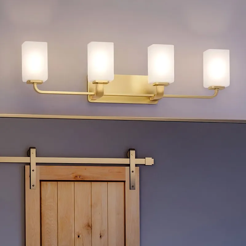 UHP4327 Contemporary Bath Light 8.5''H x 33.5''W, Satin Gold Finish, Louisville Collection — Urban Ambiance LED Linear Lights 100.0W 3000K