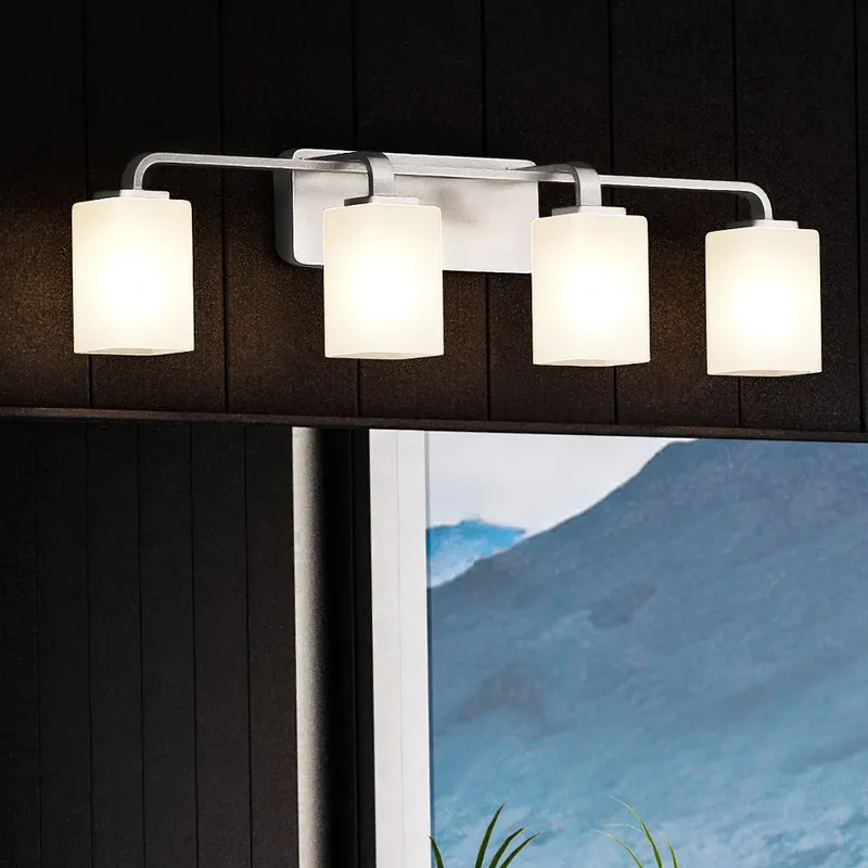 UHP4323 Contemporary Bath Light 8.5''H x 33.5''W, Brushed Nickel Finish, Louisville Collection — Urban Ambiance LED Linear Lights 100.0W 3000K