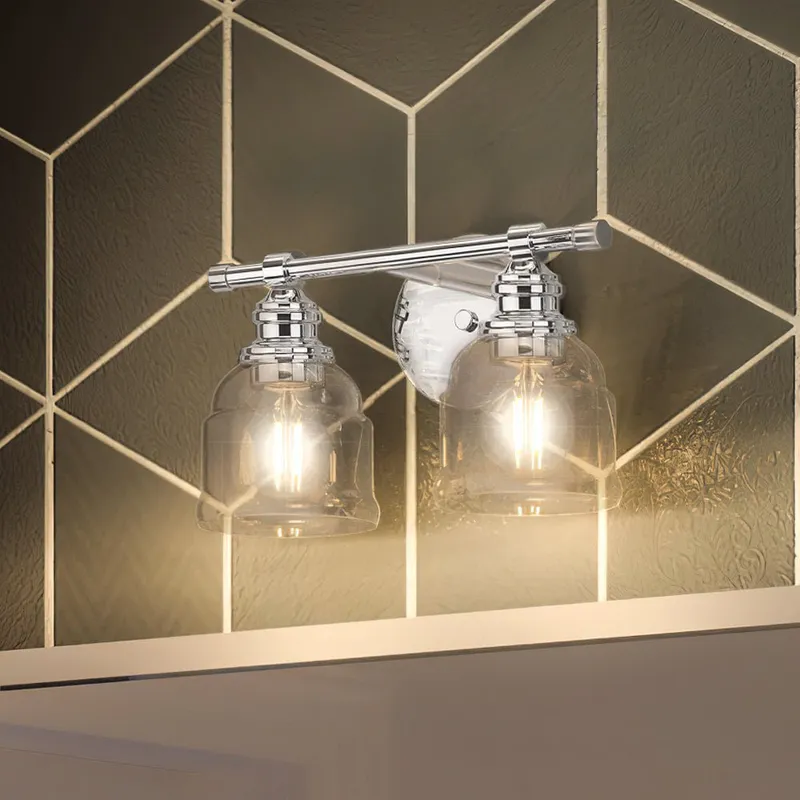 UHP4301 Vintage Bath Light 7.875''H x 13''W, Polished Chrome Finish, Phoenix Collection — Urban Ambiance LED Linear Lights 60.0W 3000K