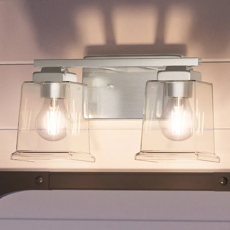 UHP4291 Craftsman Bath Light 7''H x 12.25''W, Brushed Nickel Finish, Houston Collection — Urban Ambiance LED Linear Lights 60.0W 3000K