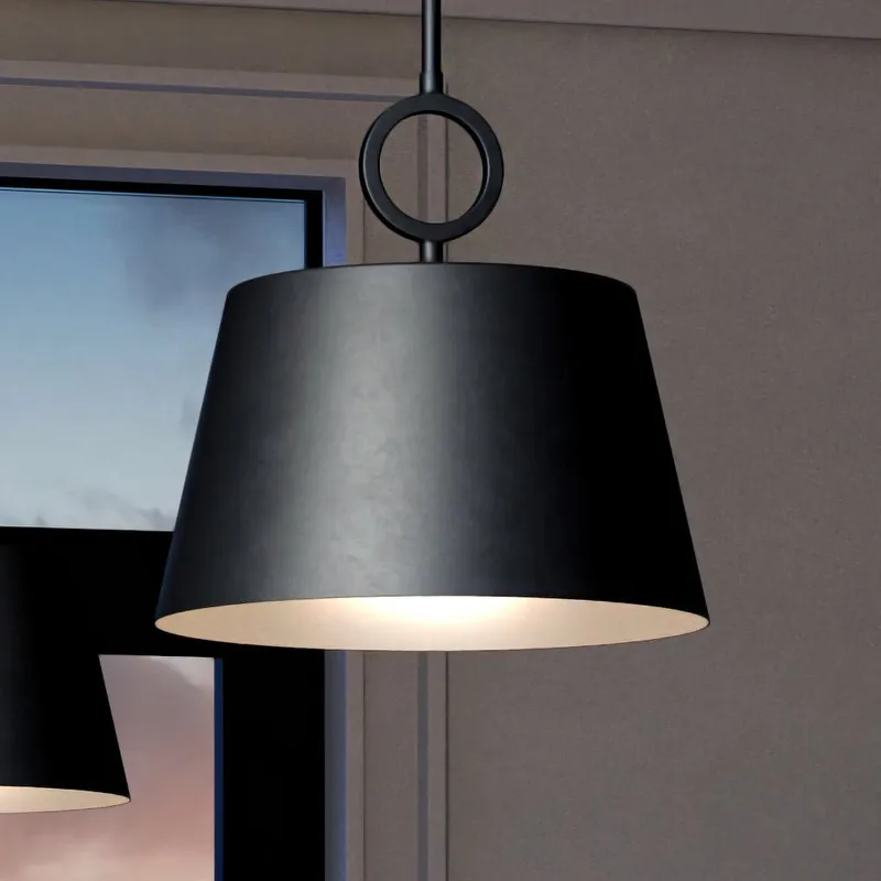 UHP4275 New Traditional Pendant 11.875''H x 12.375''W, Midnight Black Finish, Coronado Collection — Urban Ambiance LED Landscape Lights 100.0W 3000K