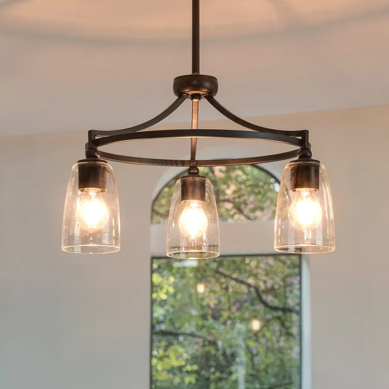 UHP4272 Transitional Chandelier 12.25''H x 21''W, Midnight Black Finish, Coronado Collection — Urban Ambiance LED Landscape Lights 60.0W 3000K