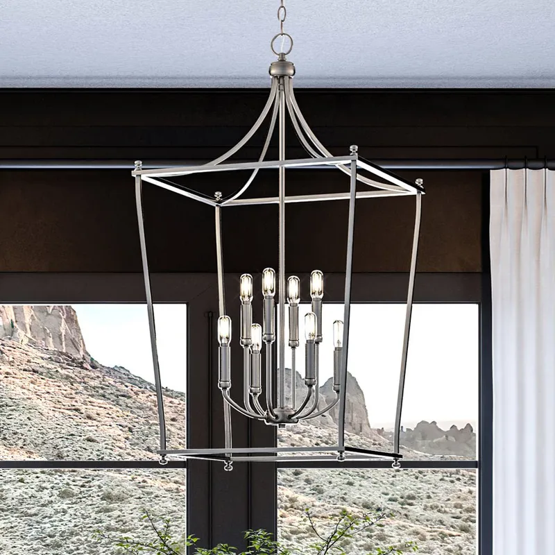 UHP4270 Transitional Chandelier 36''H x 20''W, Brushed Nickel Finish, Coronado Collection — Urban Ambiance LED Landscape Lights 60.0W 3000K