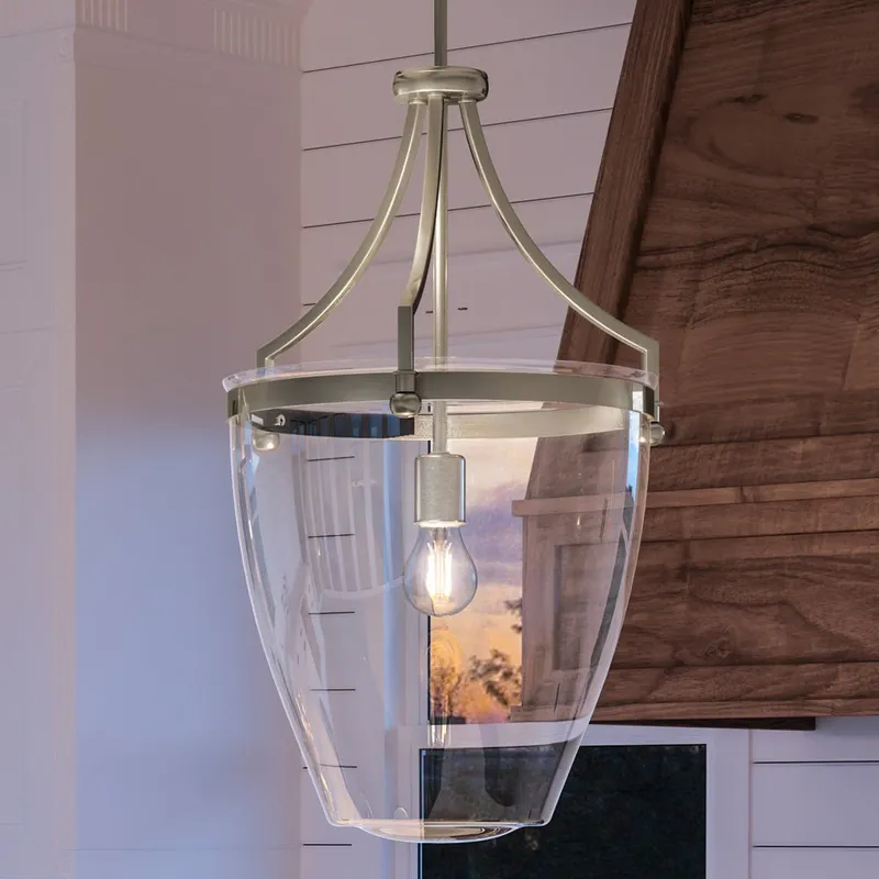 UHP4267 Transitional Pendant 23.375''H x 15.25''W, Brushed Nickel Finish, Coronado Collection — Urban Ambiance LED Landscape Lights 60.0W 3000K