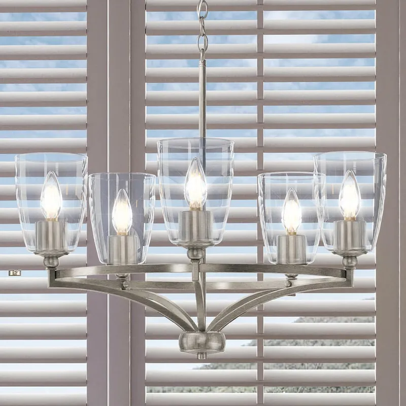 UHP4262 Transitional Chandelier 12.5''H x 25.25''W, Brushed Nickel Finish, Coronado Collection — Urban Ambiance LED Landscape Lights 60.0W 3000K